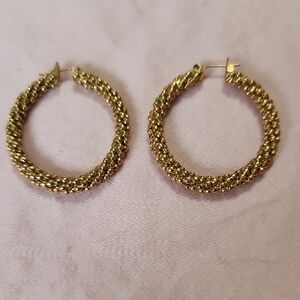 Braided Gold-Tone Hoop Earrings